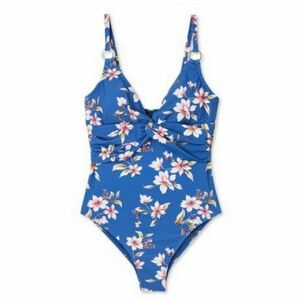 Cornflower Blue One Piece Floral Swimsuit George Size 12